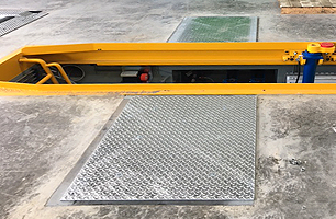 Hartex suspended cieling service pit showing travelling platform & suspension testers