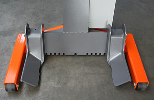 Wireless mobile column lift EHB1005 - Adustable wheel fork (open)